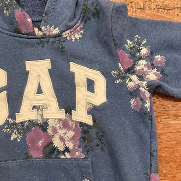 Gap Kids Girls Hooded Flowered Sweatshirt- Size Small - Picture 13 of 16